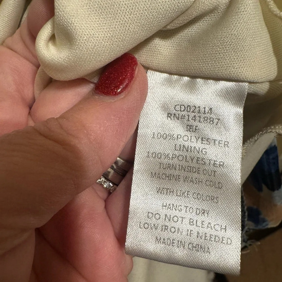 TCEC Animal Print Dress High Neck Smocked Waist Tiered Hem Back Keyhole Sz M - Picture 9 of 13